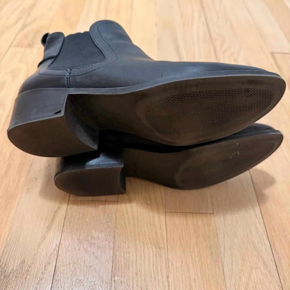 Steve Madden Dicey Black Leather Ankle Booties Size 8 - Picture 5 of 8